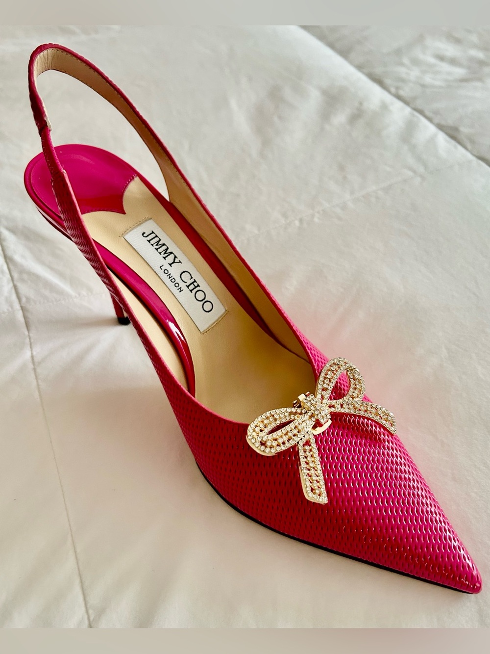 Jimmy Choo! Pristine!!!🩷 Ivy 85 Heels Pump Hot Pink 38 - Picture 6 of 14